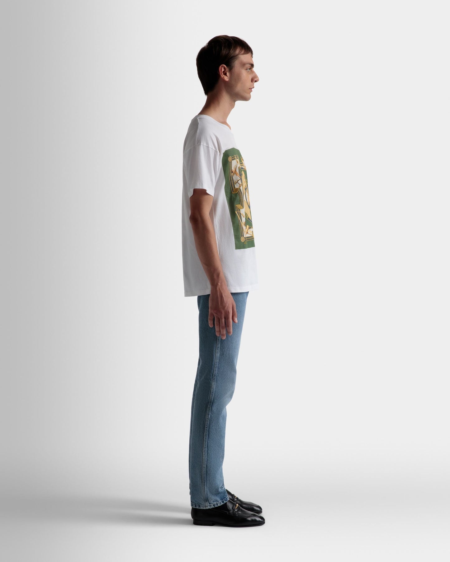 Printed T-Shirt In White Cotton