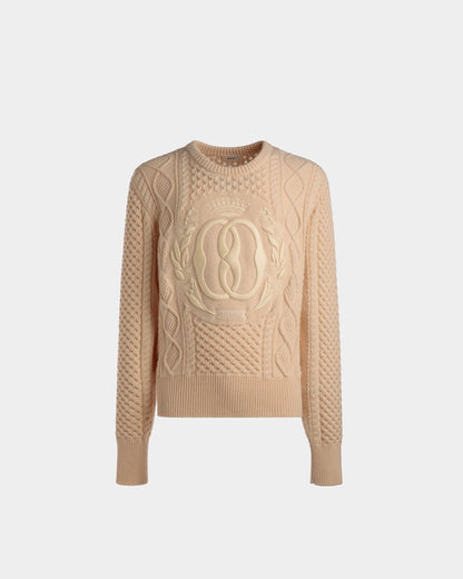 Knitted Crew Neck In Bone Wool