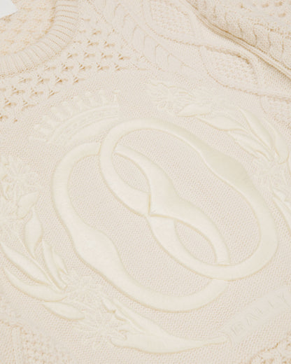 Knitted Crew Neck In Bone Wool