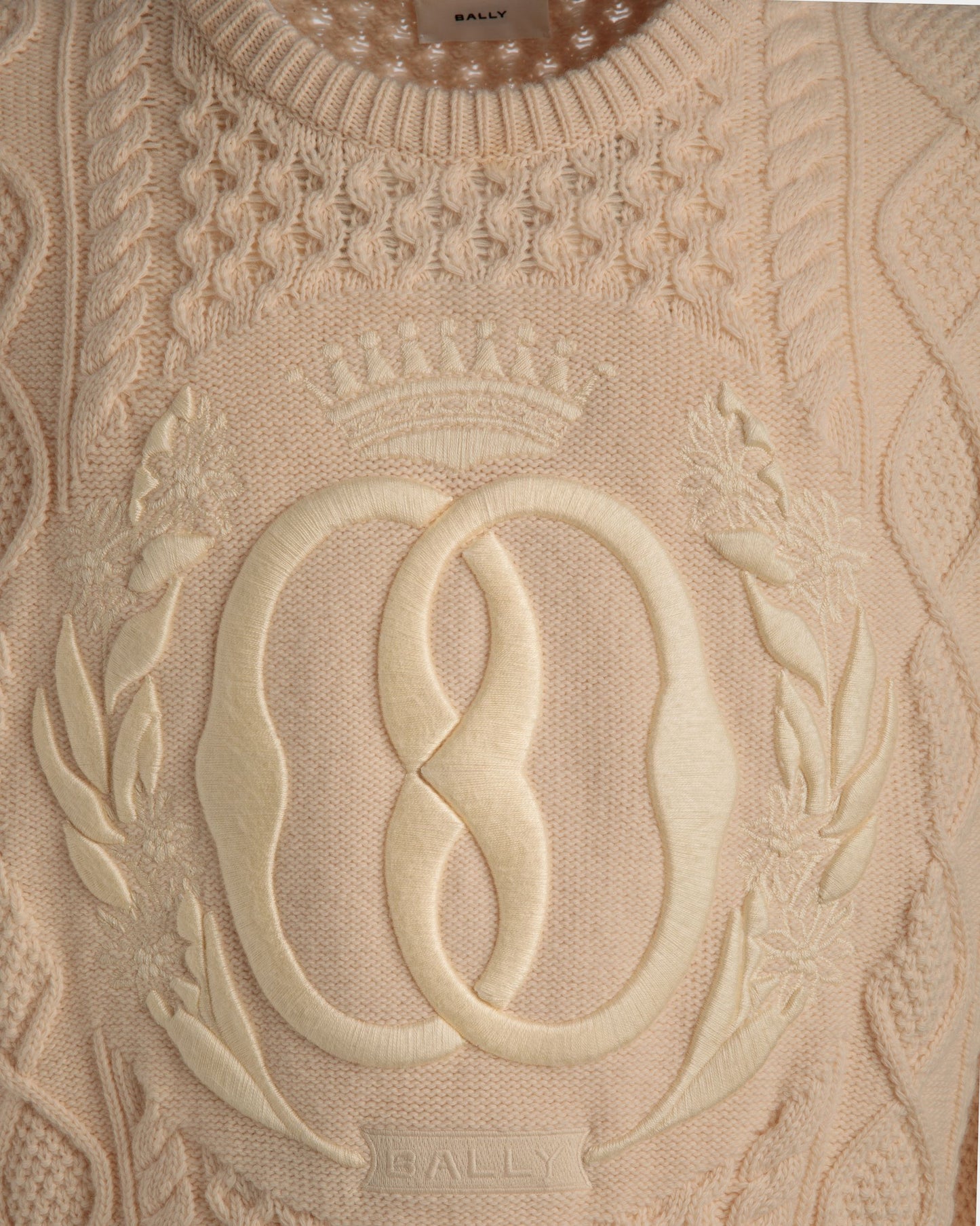 Knitted Crew Neck In Bone Wool