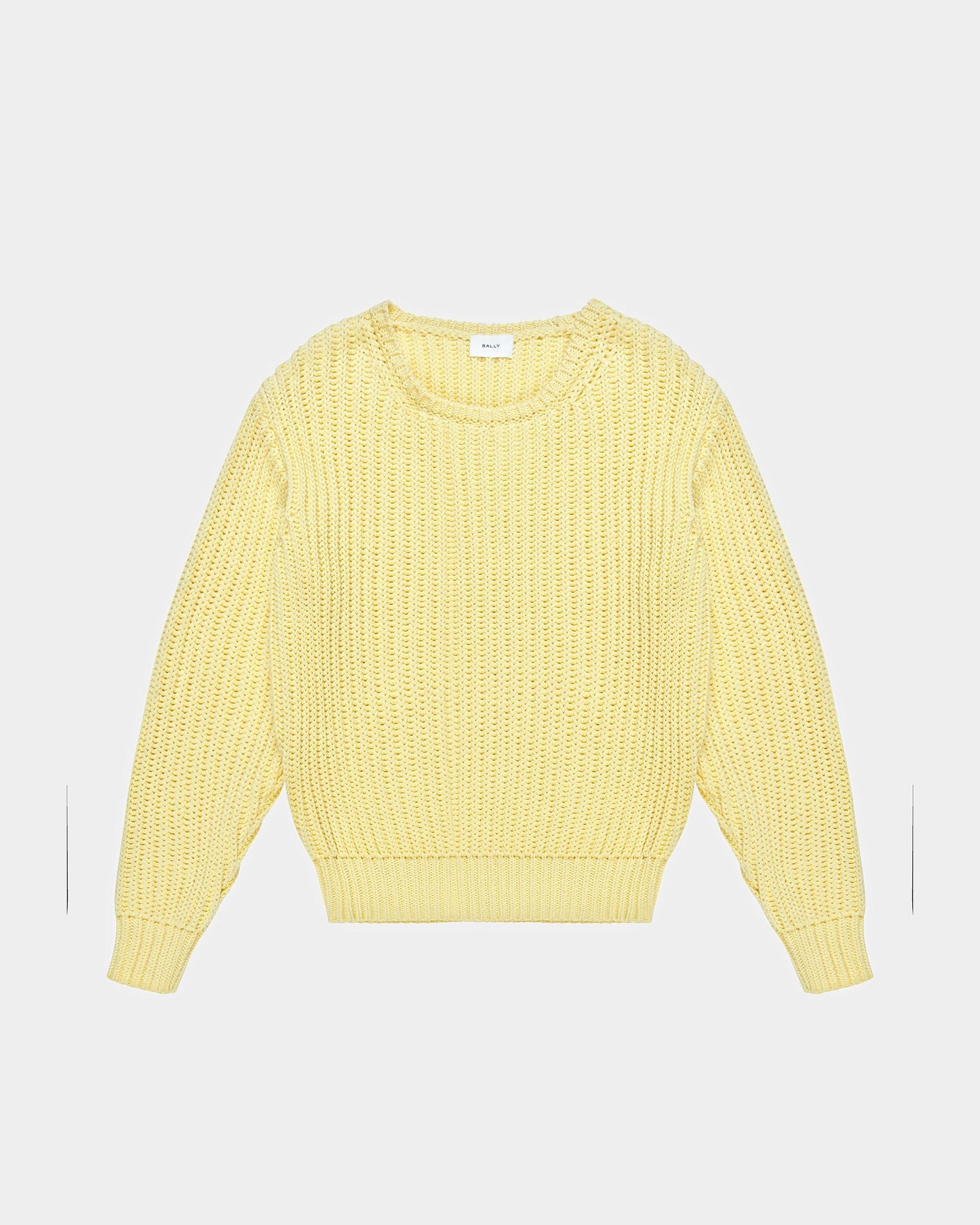 Cotton Knitted Crew Neck In Yellow
