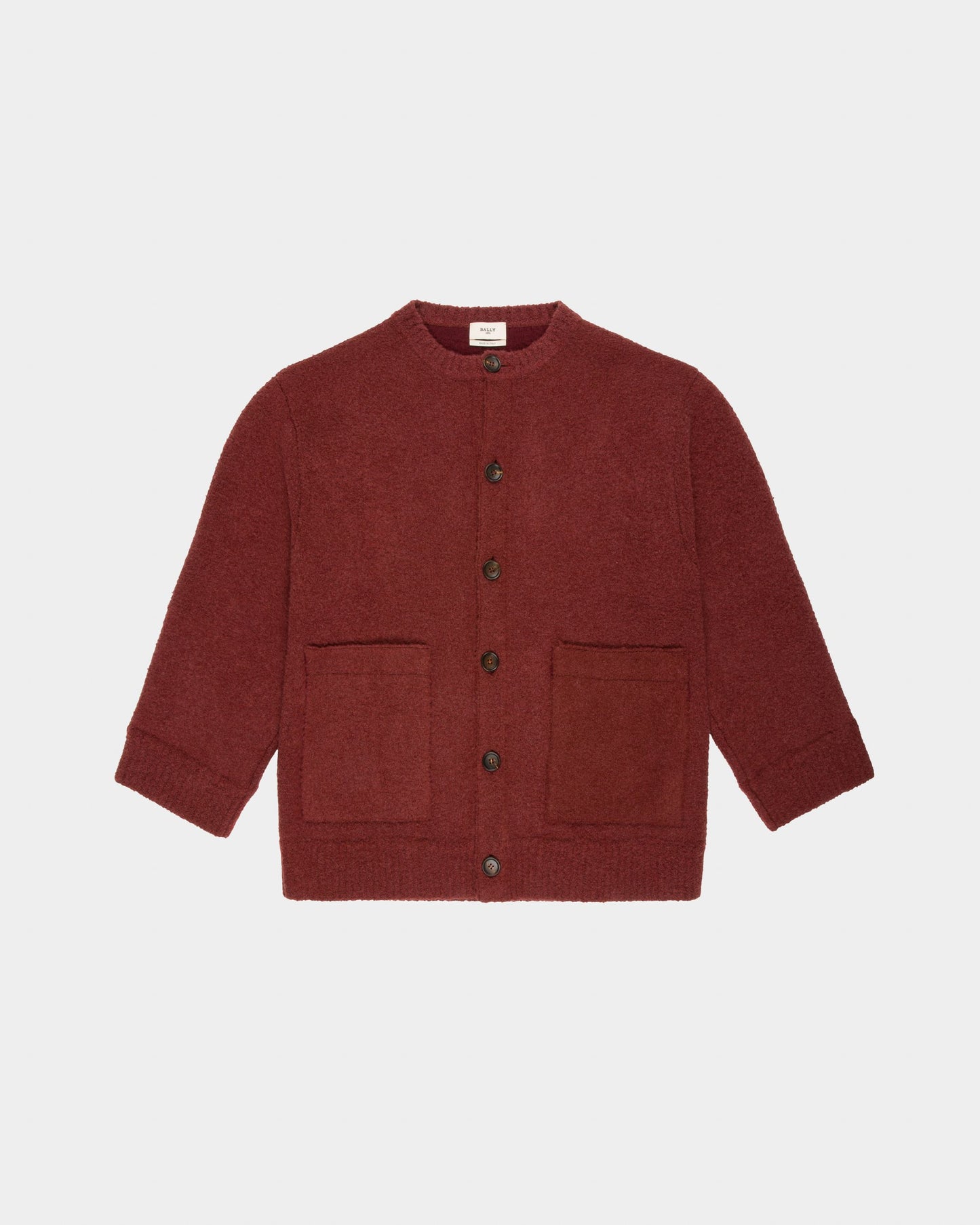 Wool Mix Cardigan In Heritage Red