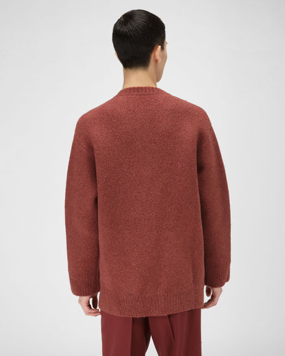 Wool Mix Cardigan In Heritage Red