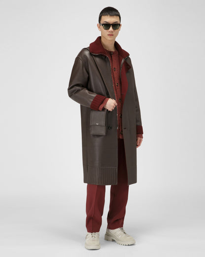 Wool Mix Cardigan In Heritage Red