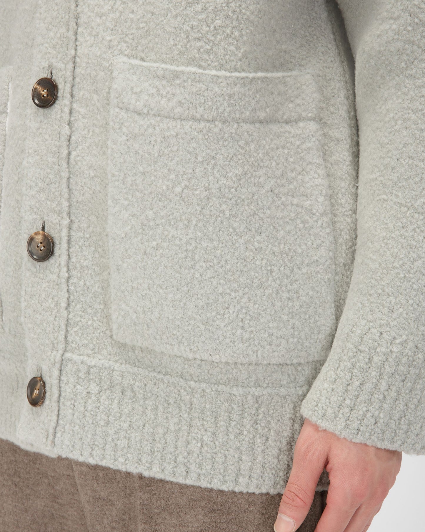 Wool Blend Cardigan In Light Blue