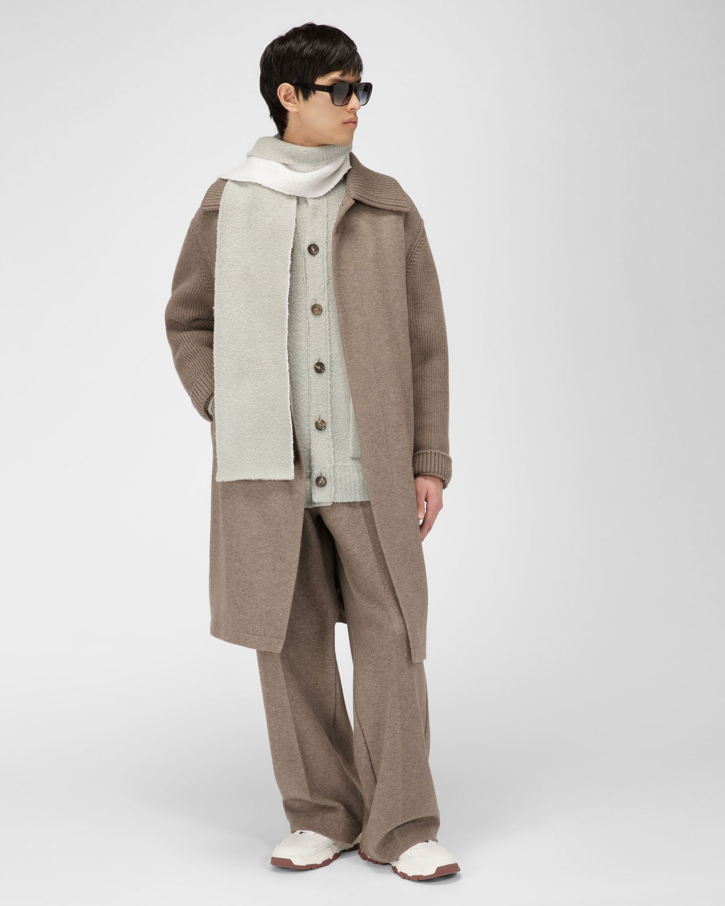 Wool Blend Cardigan In Light Blue