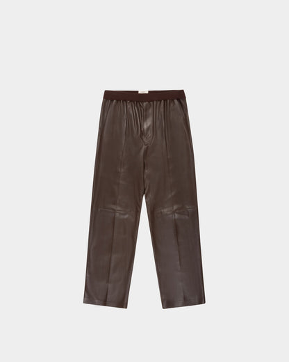 Leather Trousers In Ebony Brown