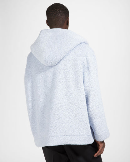 Mixed Wool Peacoat In Light Blue