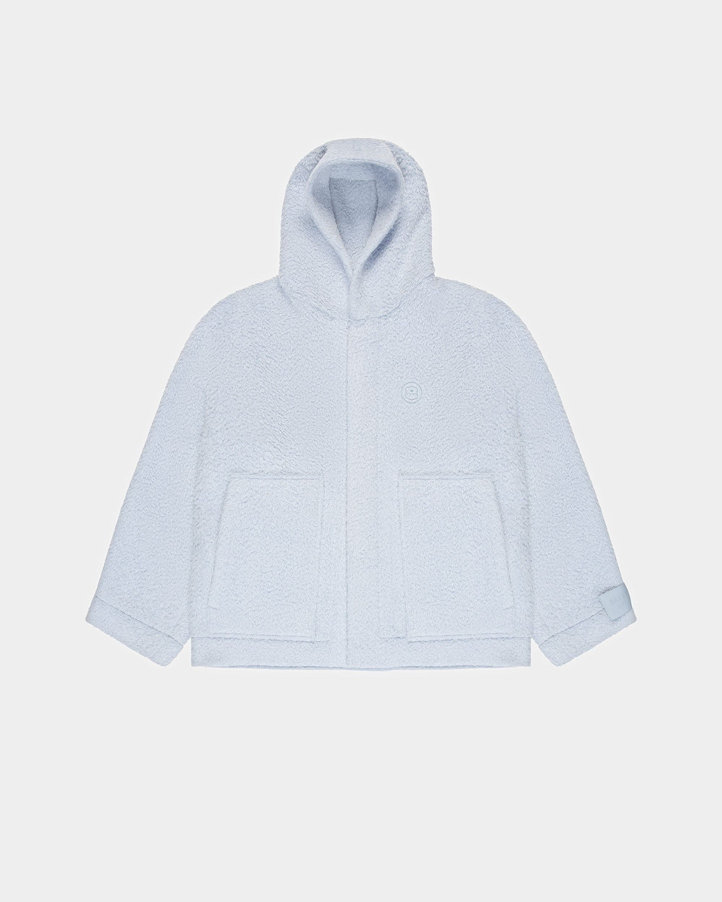 Mixed Wool Peacoat In Light Blue