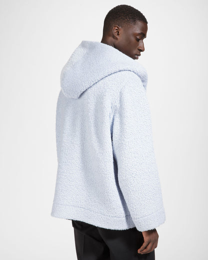 Mixed Wool Peacoat In Light Blue