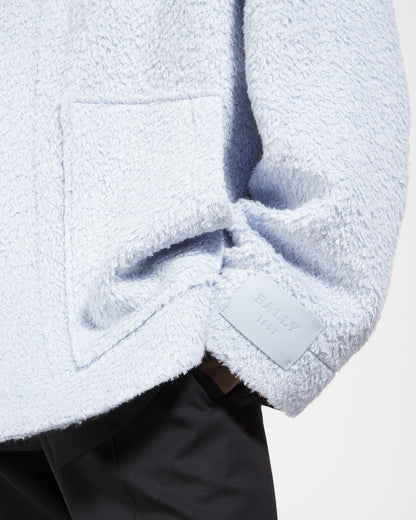 Mixed Wool Peacoat In Light Blue