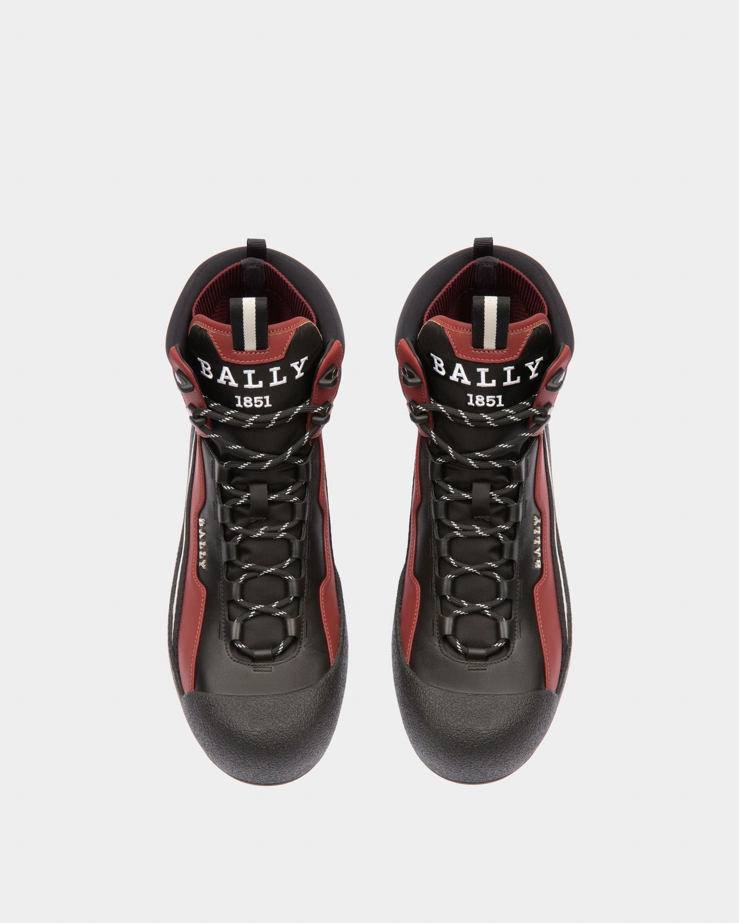 Clyde Leather Snow Boots In Black & Heritage Red