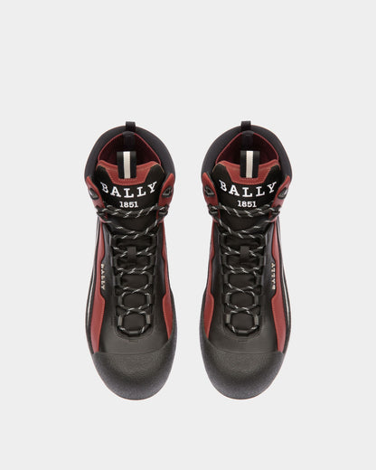 Clyde Leather Snow Boots In Black & Heritage Red