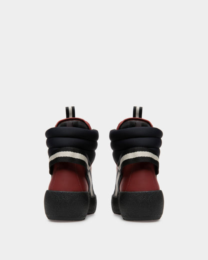 Clyde Leather Snow Boots In Black & Heritage Red