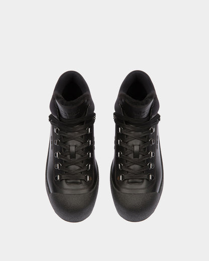 Curyal Leather Snow Boots In Black