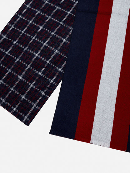 Jacquard Scarf In Midnight Wool