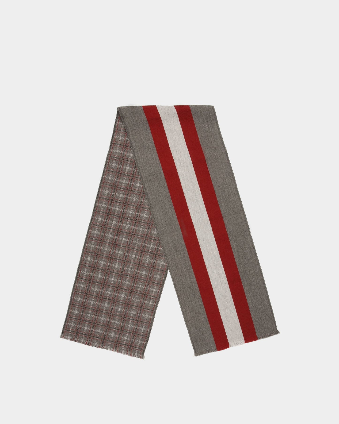 Jacquard Scarf In Dark Mineral Wool