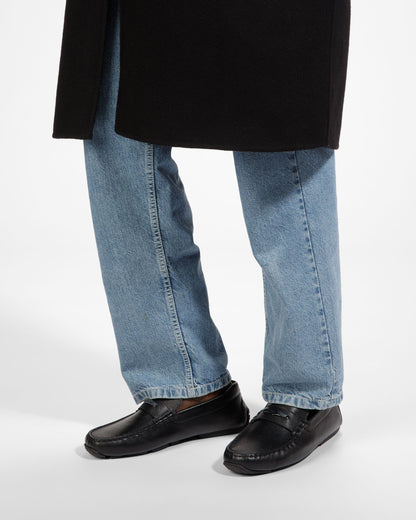 Pivial Leather Drivers In Black