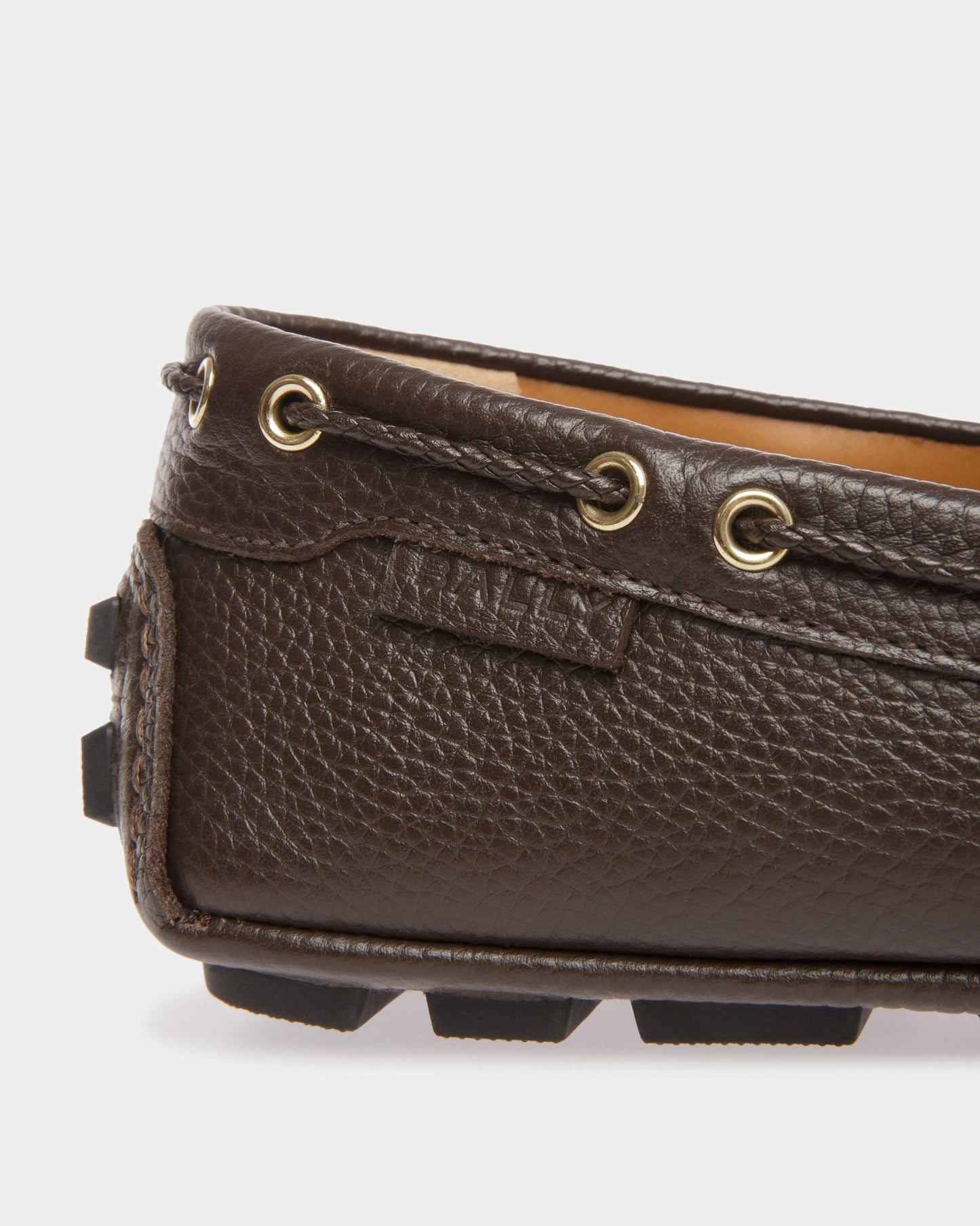 Kyan | Men's Drivers | Brown Leather | Bally | Still Life Detail