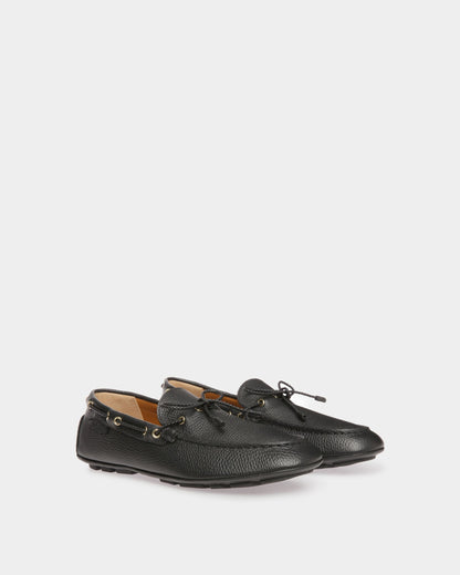 Kyan | Men's Drivers | Black Leather | Bally | Still Life 3/4 Front