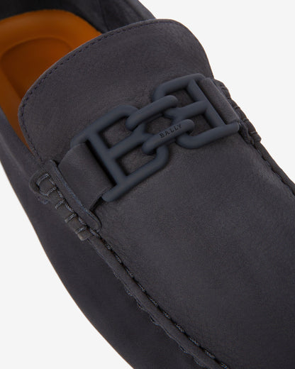 Parsal Leather Drivers In Midnight Blue