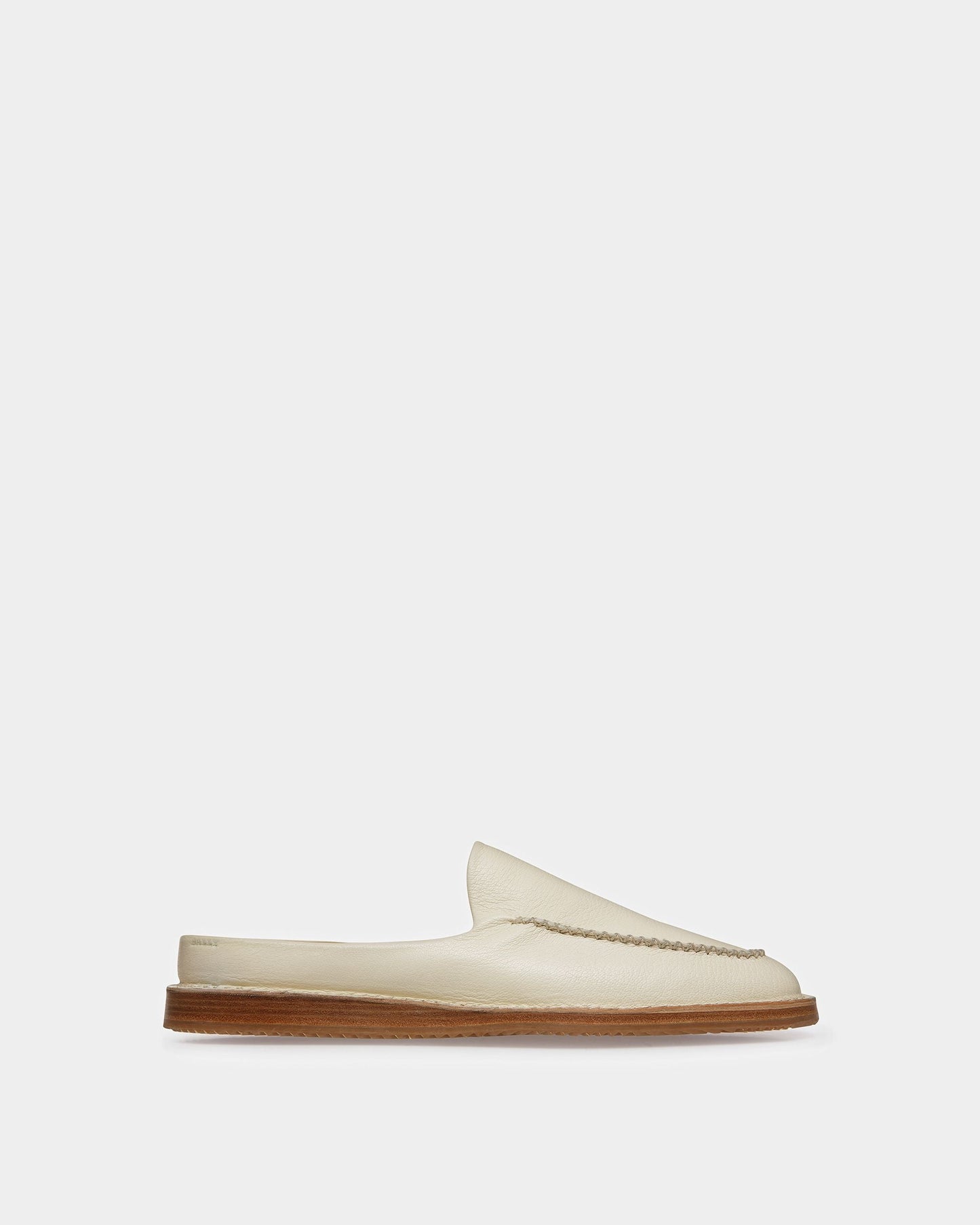Fosko Leather Slippers In Bone