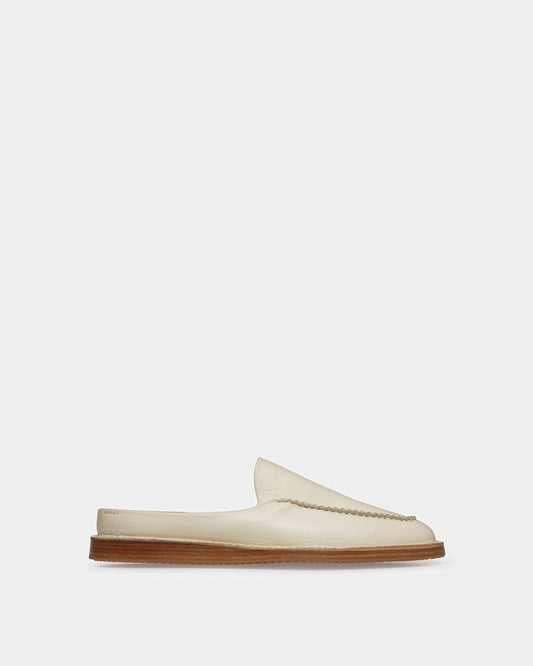 Fosko Leather Slippers In Bone