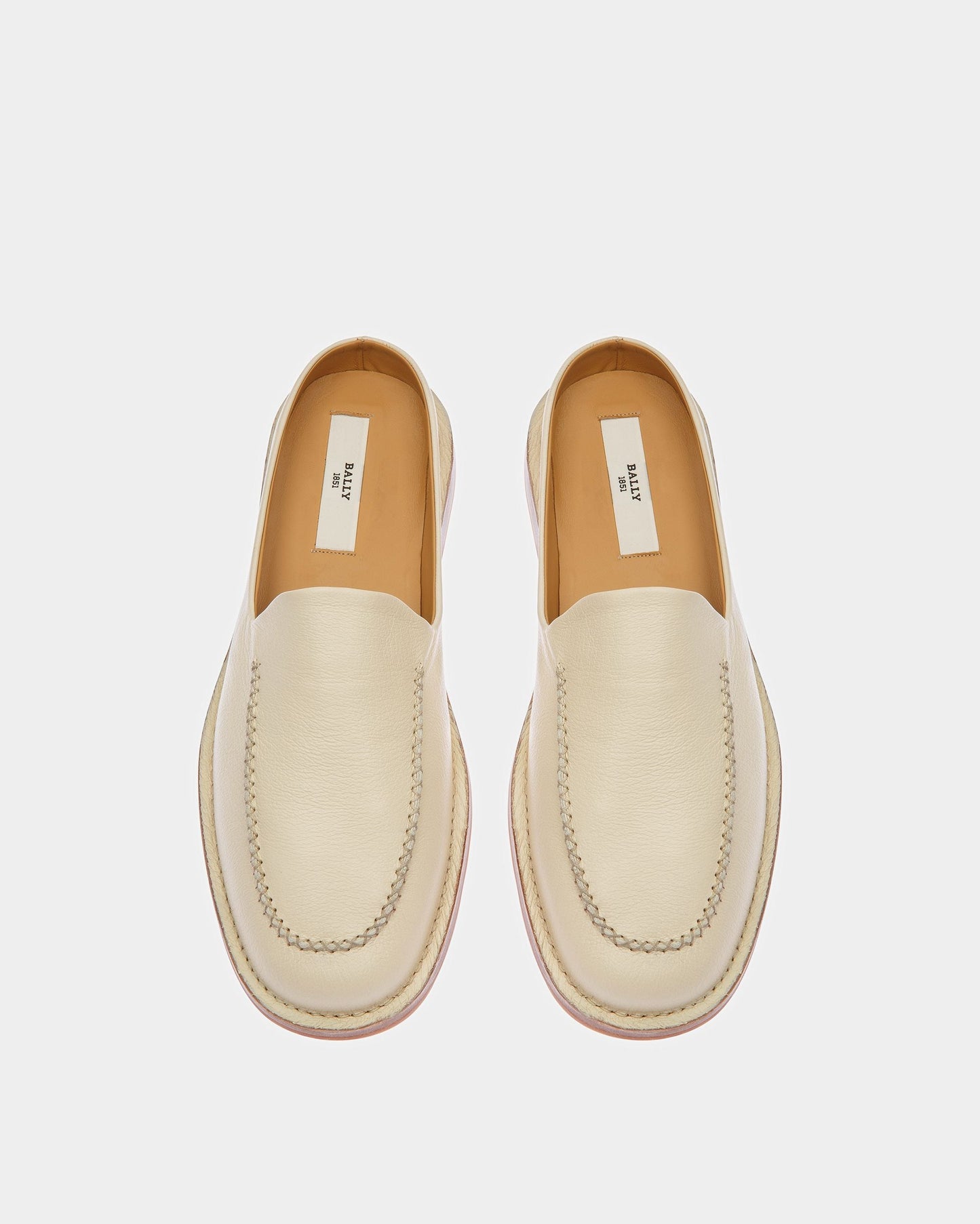 Fosko Leather Slippers In Bone