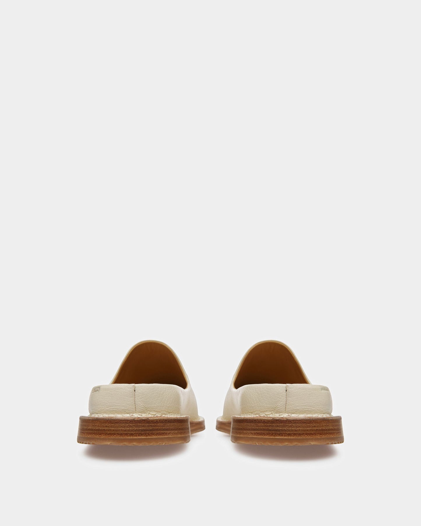 Fosko Leather Slippers In Bone