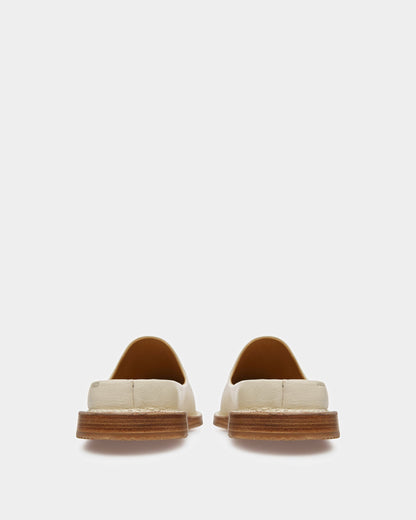 Fosko Leather Slippers In Bone