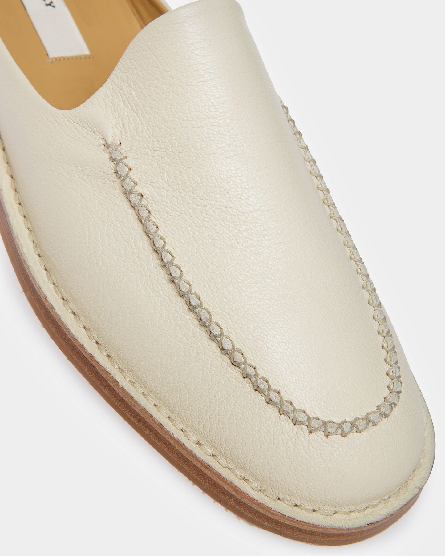 Fosko Leather Slippers In Bone