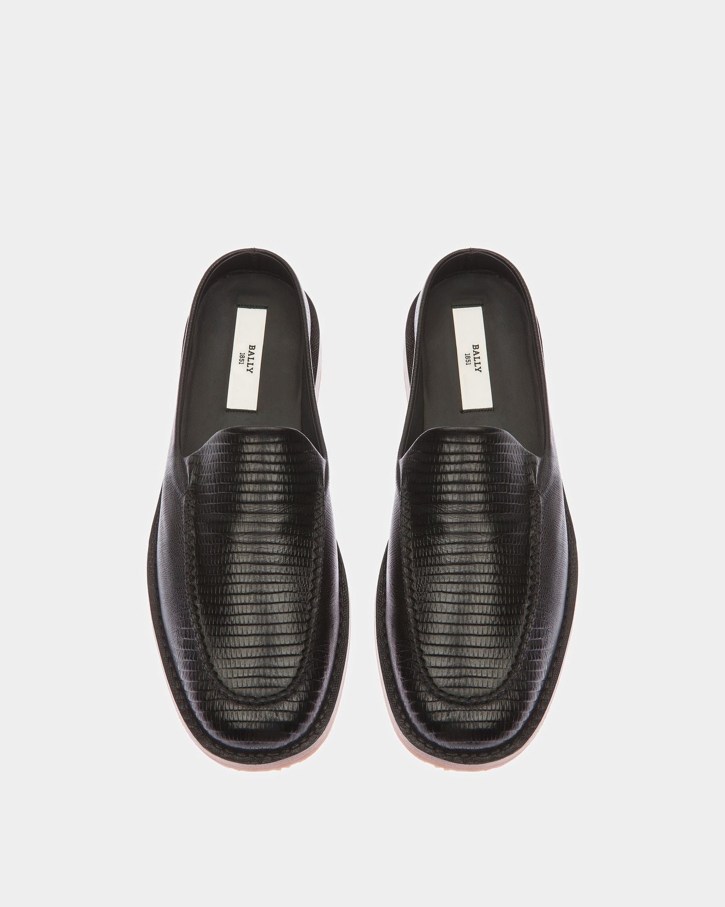 Fosko Leather Slippers In Black