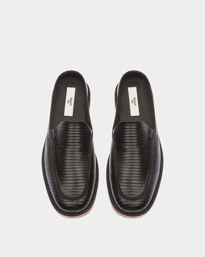 Fosko Leather Slippers In Black