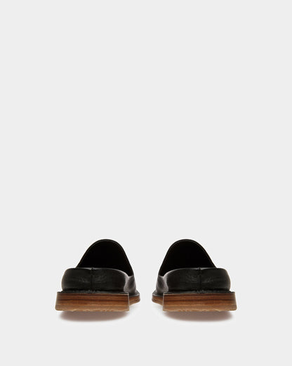 Fosko Leather Slippers In Black