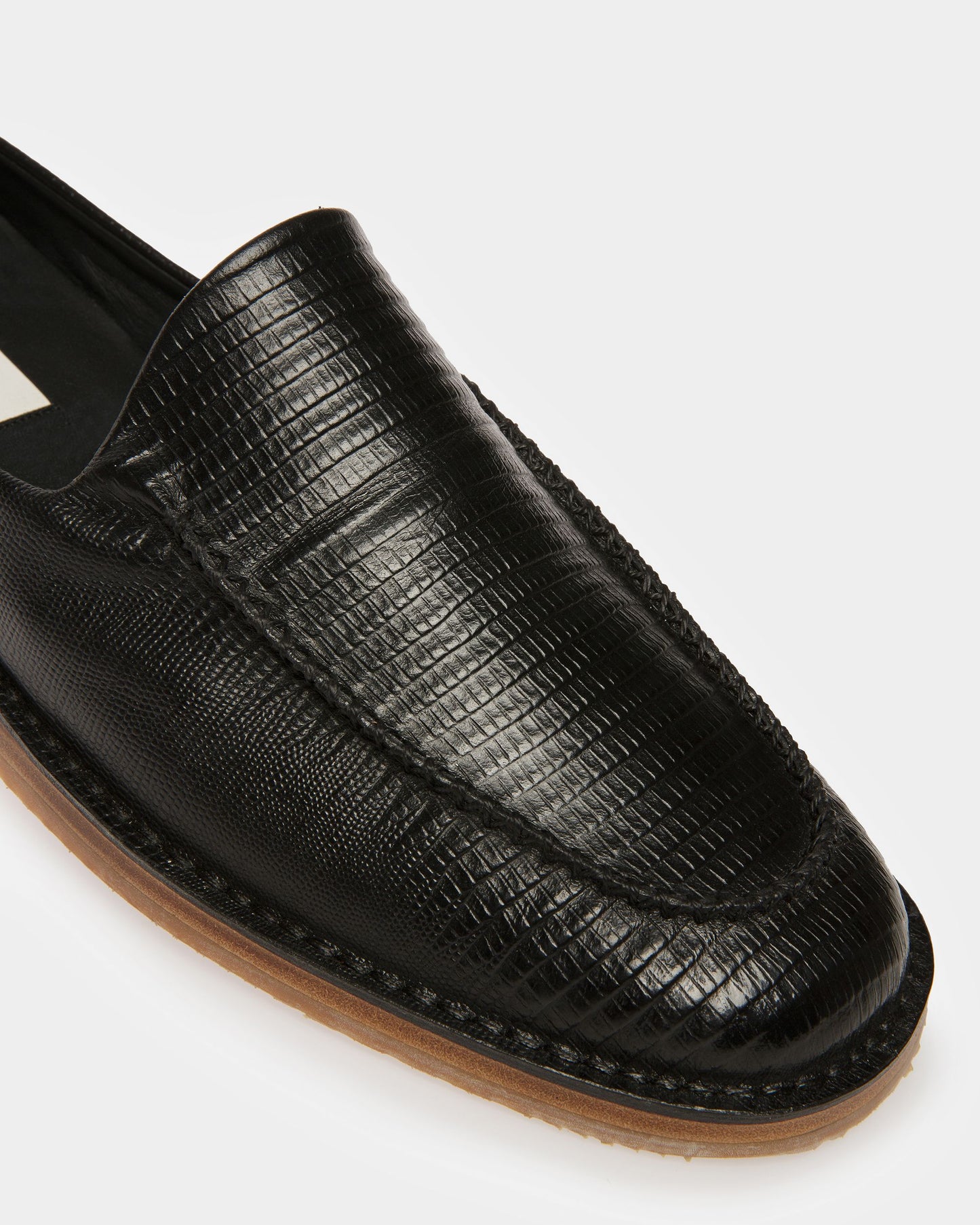 Fosko Leather Slippers In Black
