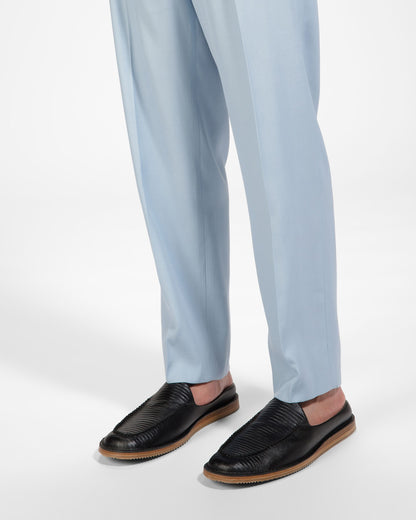 Fosko Leather Slippers In Black