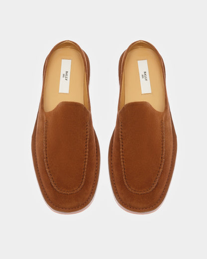 Fosko Leather Slippers In Brown