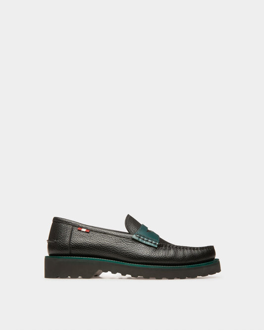 Noah Leather Loafers In Black & Green
