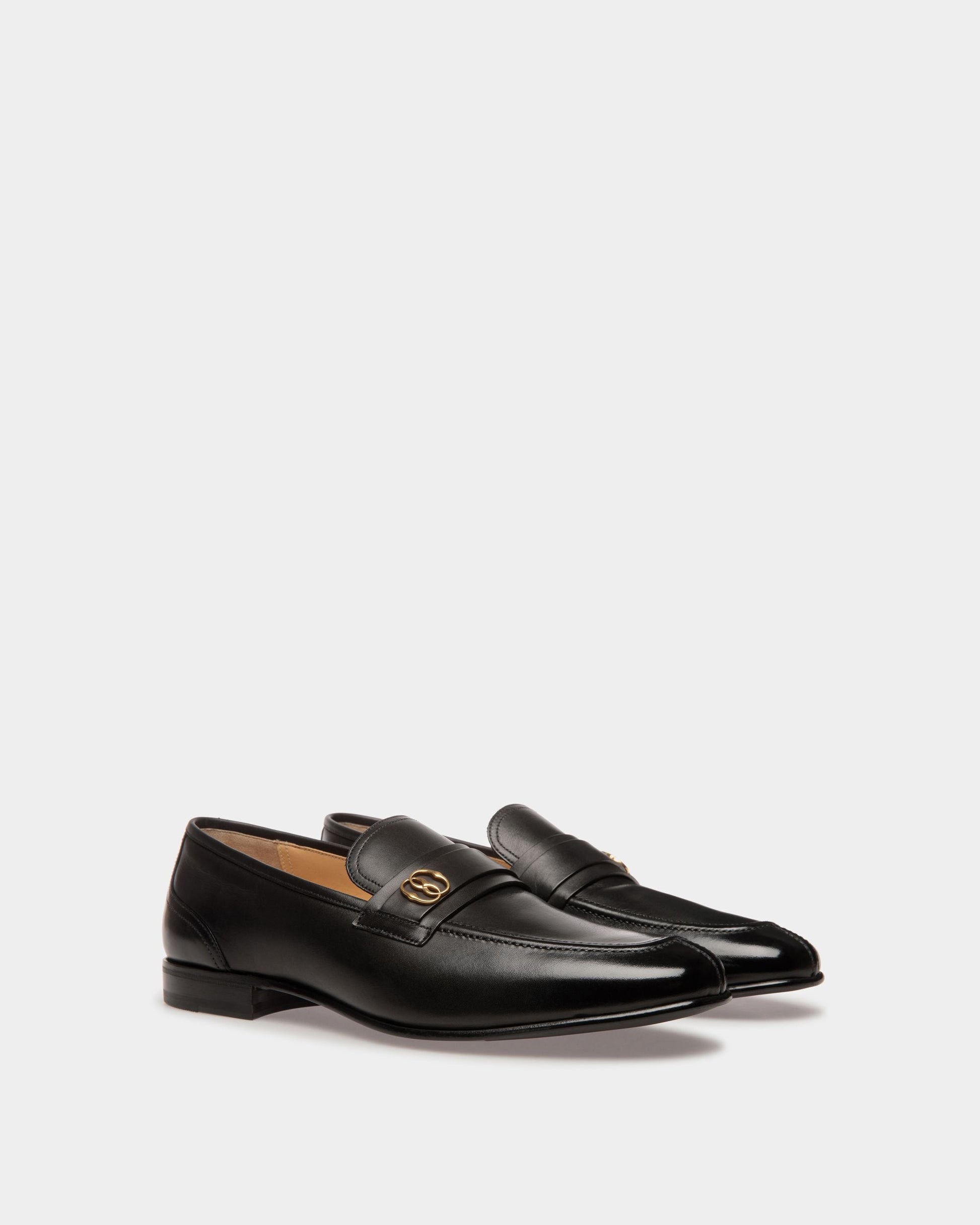 Sadei | Men's Loafers | Black Leather | Bally | Still Life 3/4 Front