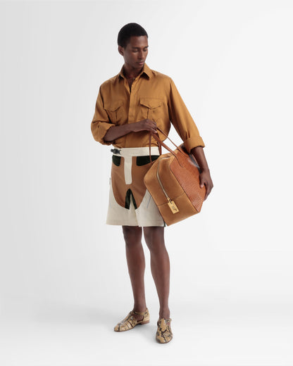 Pocket Front Silk Shirt In Desert