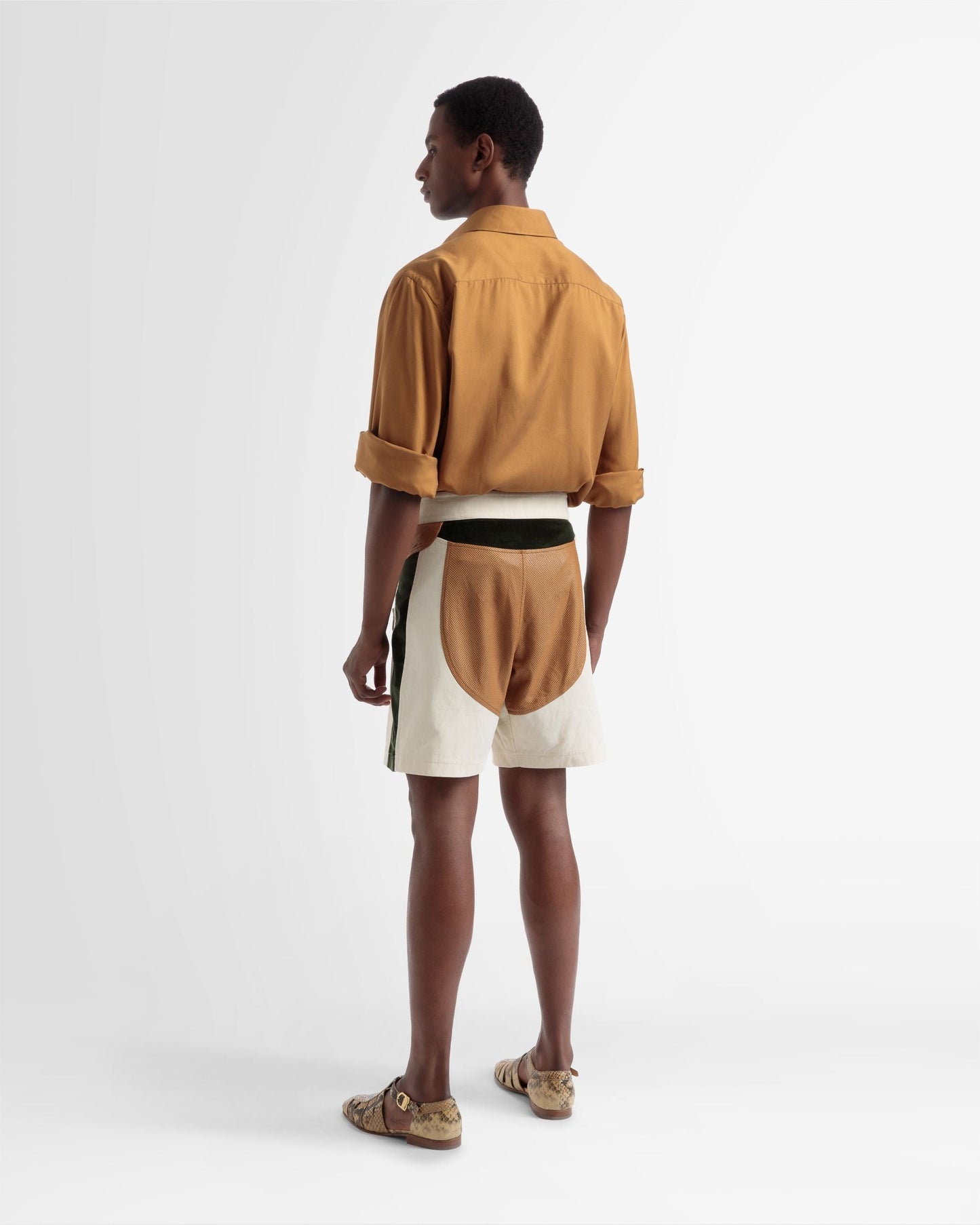 Pocket Front Silk Shirt In Desert