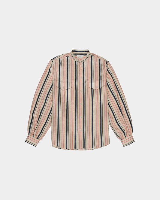 Blouson Sleeve Shirt In Multicolour Silk