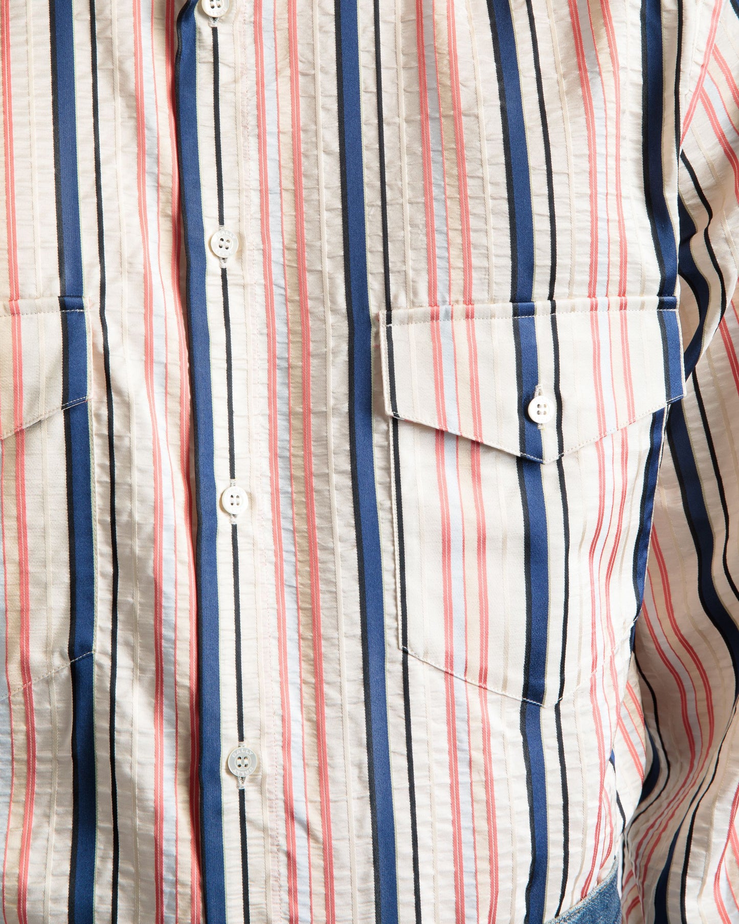 Blouson Sleeve Shirt In Multicolour Silk