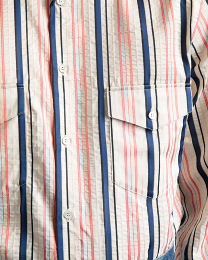 Blouson Sleeve Shirt In Multicolour Silk