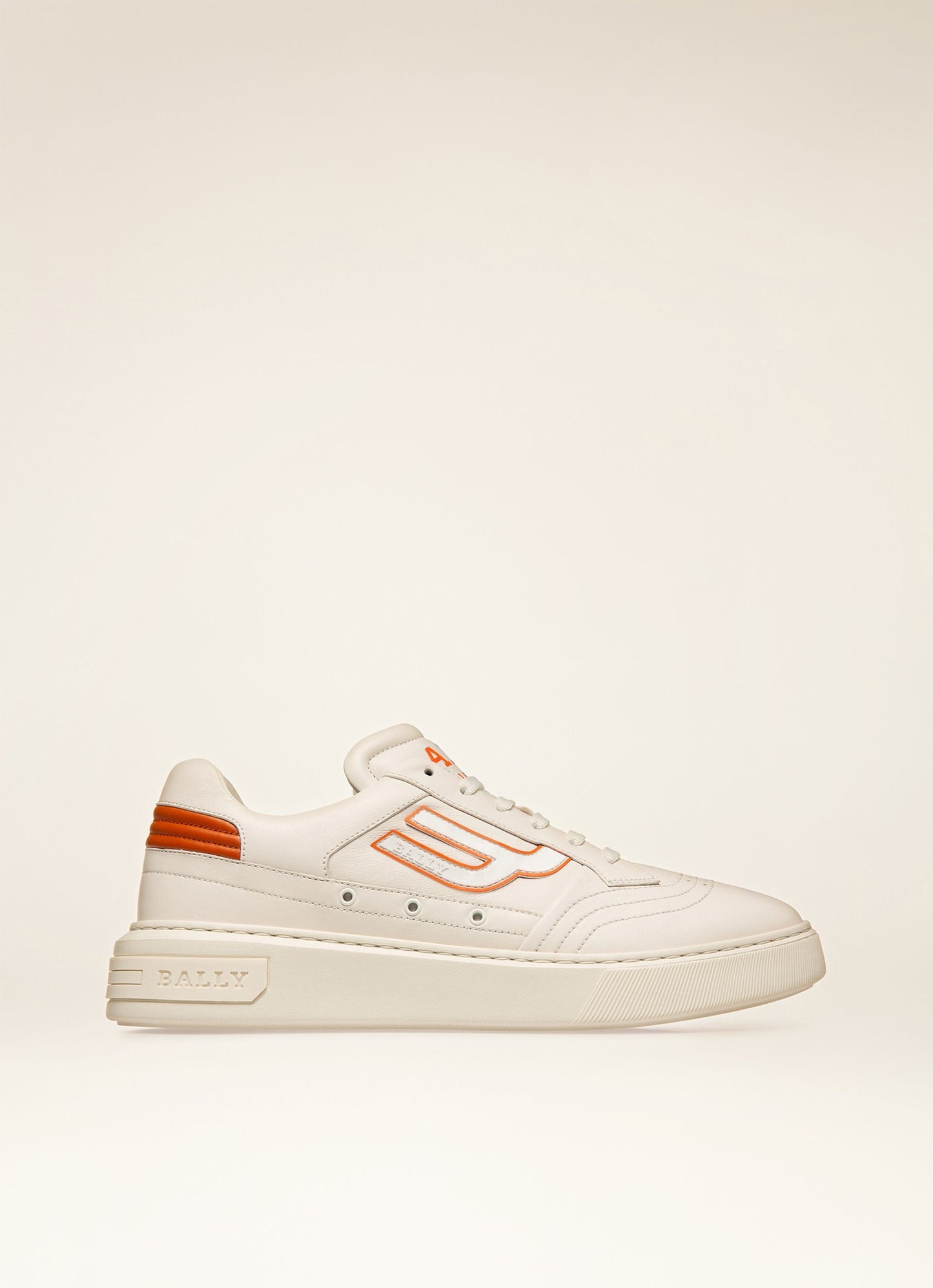 Triumph Leather Sneakers In White & Orange