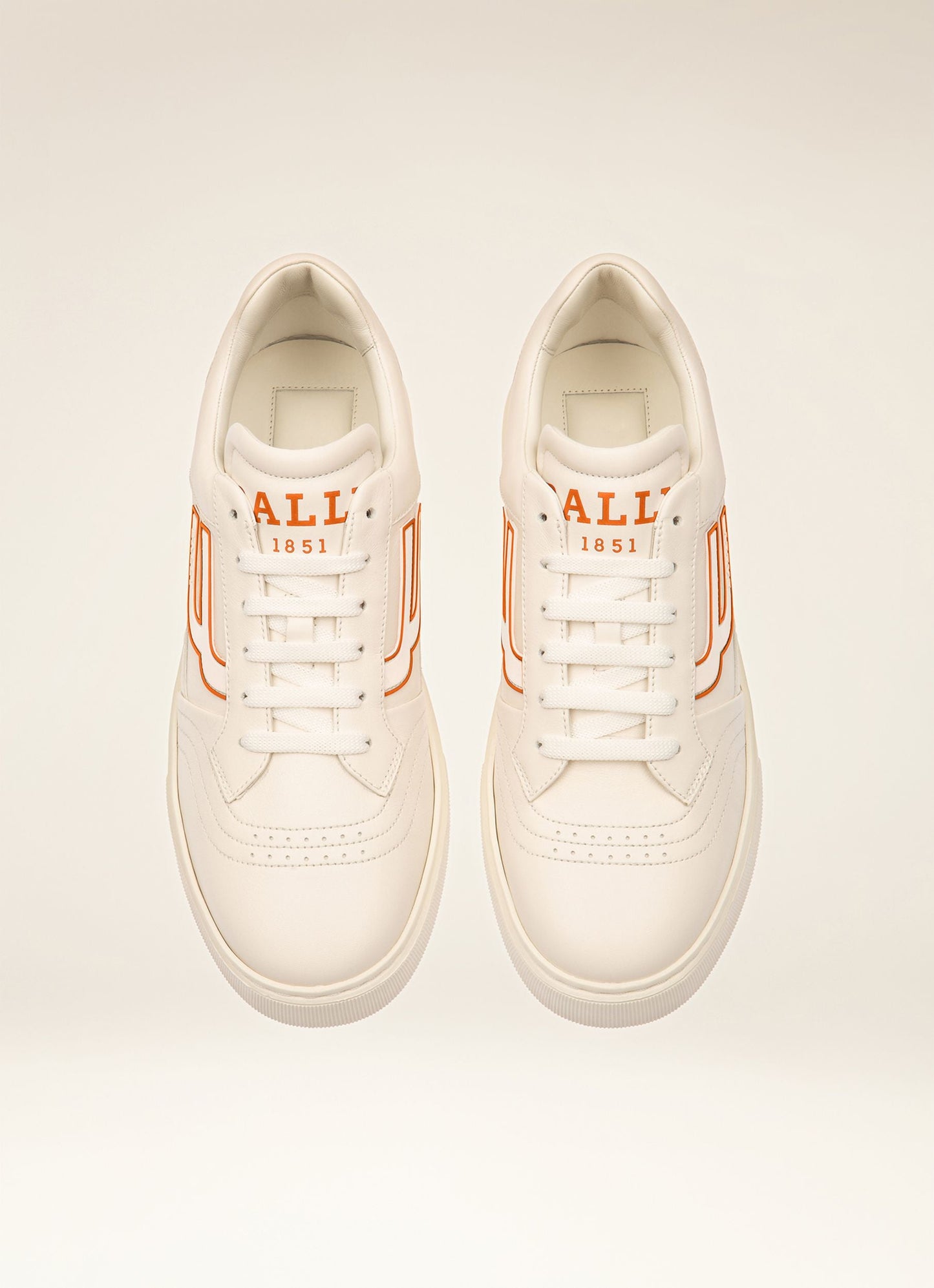 Triumph Leather Sneakers In White & Orange