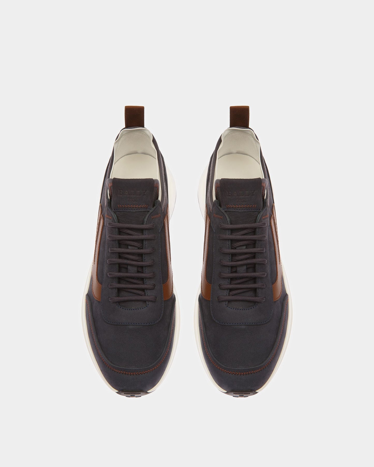 Darys Leather Sneakers In Midnight And Brown