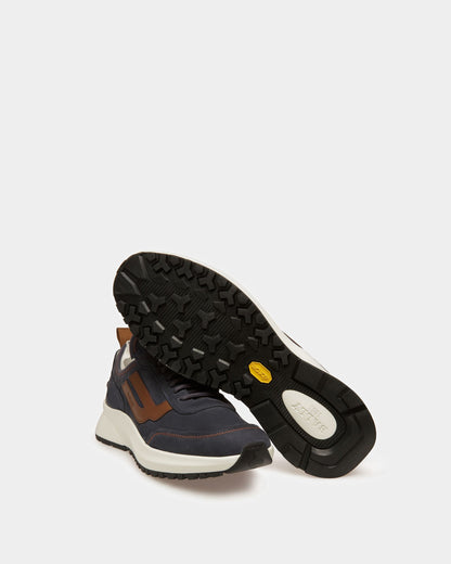 Darys Leather Sneakers In Midnight And Brown