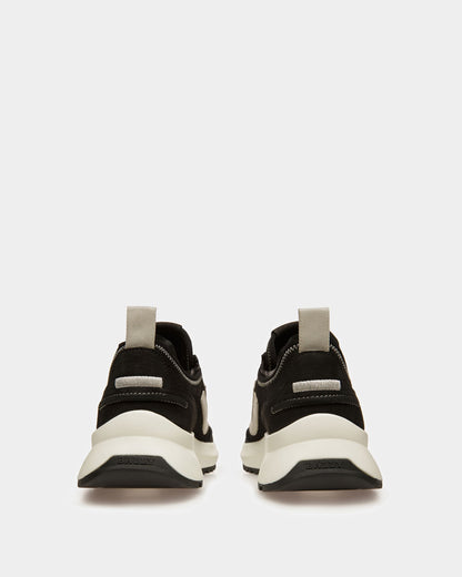 Darys Leather Sneakers In Black And Dusty White
