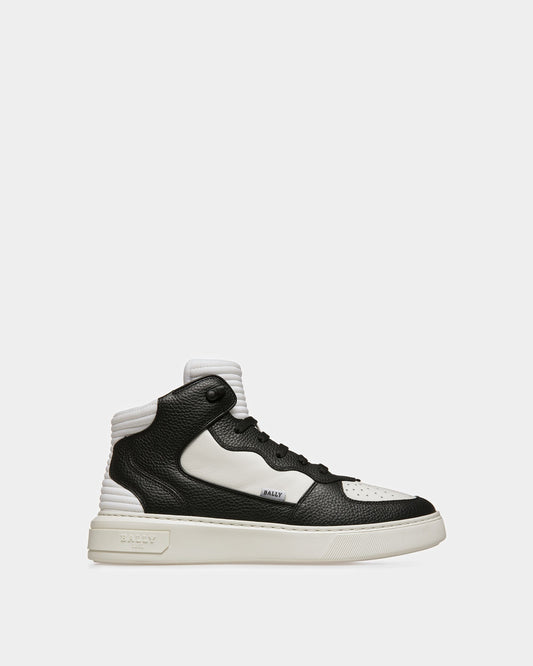Martyn Leather And Fabric Sneakers In Black And White
